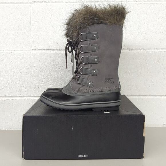 New w/box Sorel 8.5 Joan or arctic wp quarry black waterproof insulated lace up - Picture 1 of 5